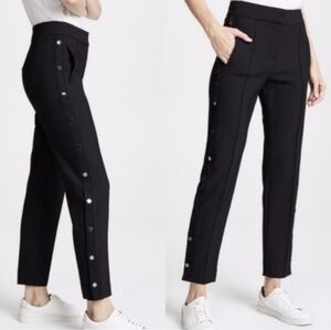 Veronica Beard Irving Stud Embellished Snap Sides Cropped Slacks Pants